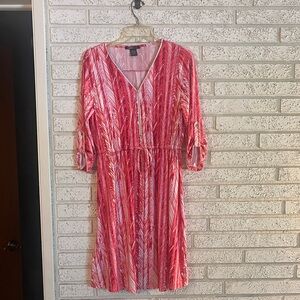 Robert Louis Pink and White Midi Dress